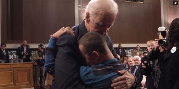 Biden hugging kids