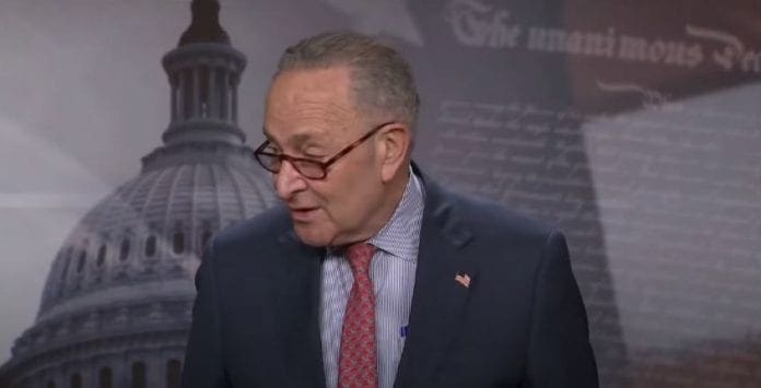 Senate Majority Leader Schumer (D-NY) and other Democratic officials hold a press conference