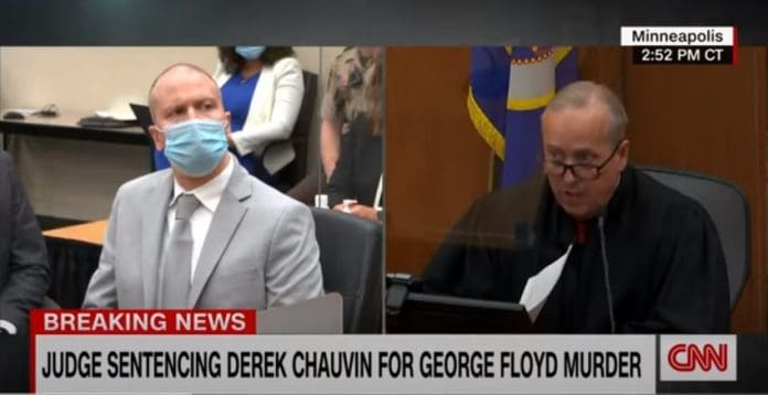 Watch Derek Chauvin as judge reads his sentence